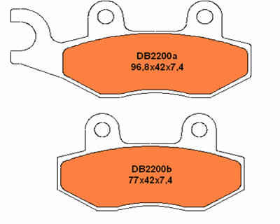 DELTA BRAKING Bremsbeläge vorne Quad (ATV) Kawasaki 300KLF 89-06 Suzuki 500LT / Yamaha 450YFZ 04-05 links vorn / Carbon