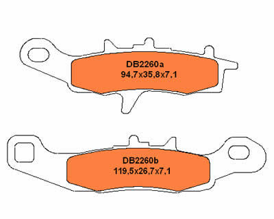 DELTA BRAKING Bremsbeläge vorne Quad Kawasali KVF700 04-09 KFX / KSF 450 08- rechts