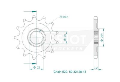 ZAP Motorritzel Ritzel vorn Honda CR 125 04-07 CRF 250 04-17 13Zähne