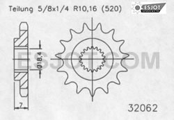 ZAP Motorritzel Ritzel vorn Suzuki RM 125, RMZ 250 07-12 12Zähne