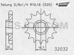 ZAP Motorritzel Ritzel vorn Suzuki RM 250, 13Zähne