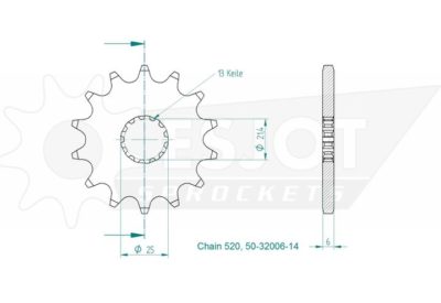 ZAP Motorritzel Ritzel vorn Yamaha YZ 450F 03-, YZ 250 89-,Kawasaki KX 450 06-, KX 250 99- 13 Zähne