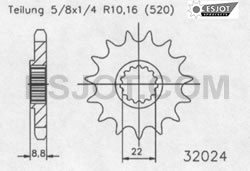 ZAP Motorritzel Ritzel vorn für KTM SX, für Husqvarna, Beta, GG 21- 14 Zähne