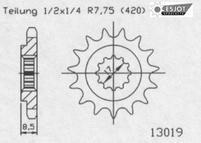 ZAP Motorritzel Ritzel vorn für KTM SX 65 02- 14 Zähne