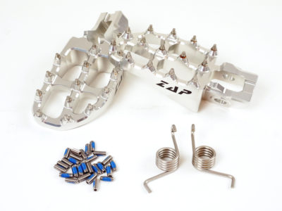ZAP E-Peg Fußraste für KTM SX/F 16-22, EXC 17-23, für Husqvarna TC/FC 16-22, TE/FE 17-23, für GasGas MC/EC 2021- Silber
