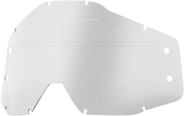 100% CLEAR GLAS SONIC BUMPS REPLACEMENT LENS W/ MUD VISOR FOR 100% ACCURI FORECAST GOGGLES