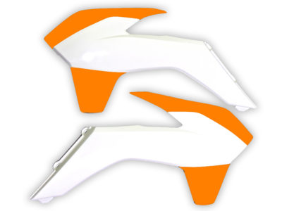 RTechmx Kühlerspoiler für KTM SXF 13-15, EXC 14-16 orange/weiss
