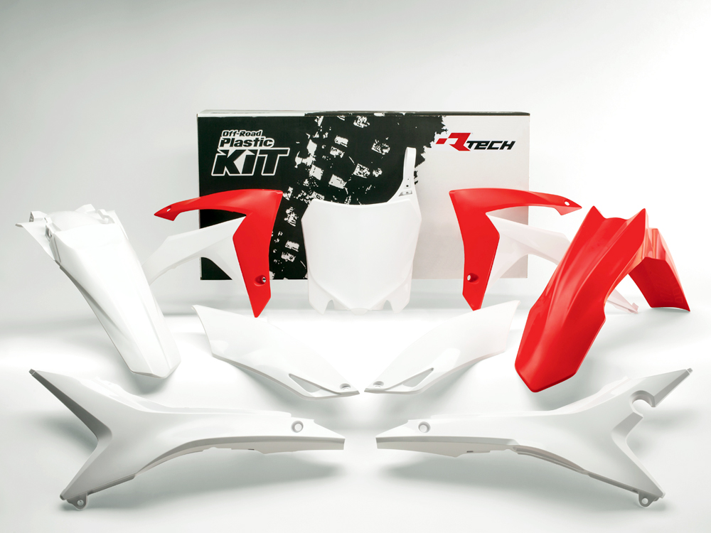 RTechmx Plastikkit Honda CRF 450 13-16 / CRF 250 14-17 Rot/Weiß OEM 6tlg.