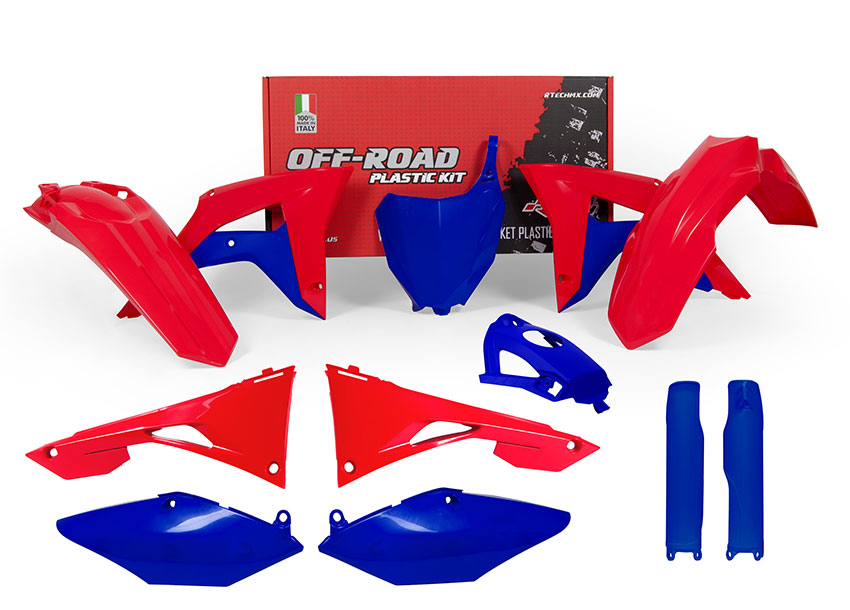 RTechmx Plastikkit Honda CRF 450 17-20 / CRF 250 18-21 Rot-Blau 8tlg.