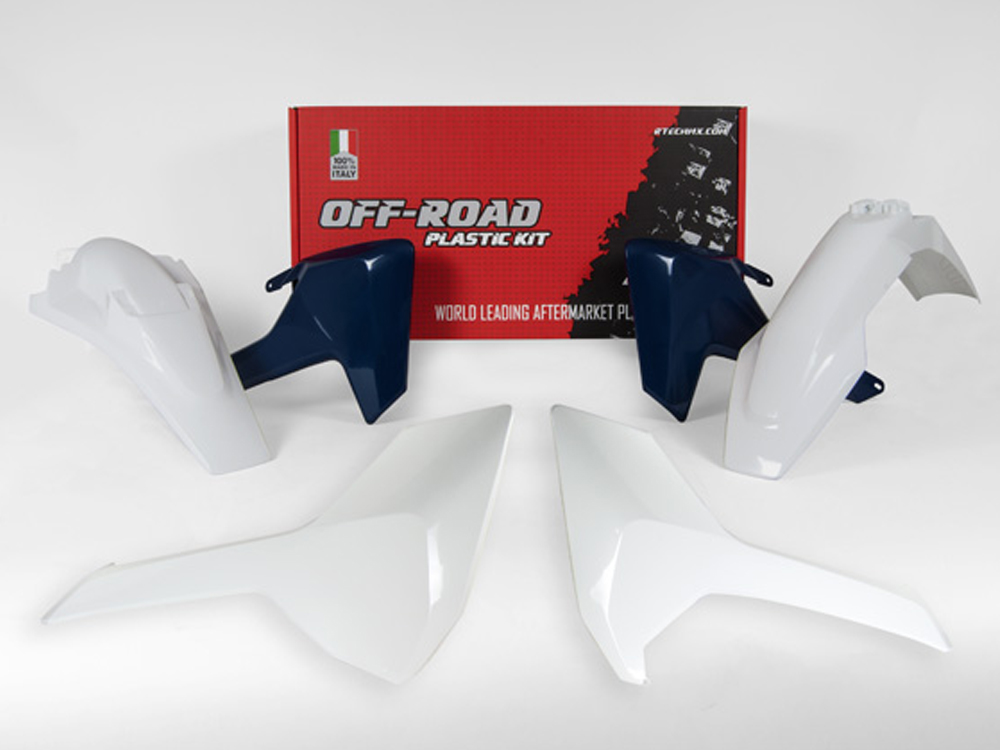RTech Plastikkit für Husqvarna FE TE 250 300 350 17-19 4tlg. OEM weiß/ blau