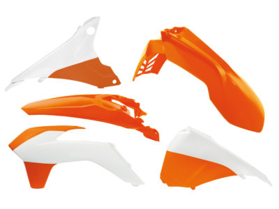 RTechmx Plastikkit für KTM EXC 14-16 OEM 2015-16 + Airboxabdeckung Orange/Weiß