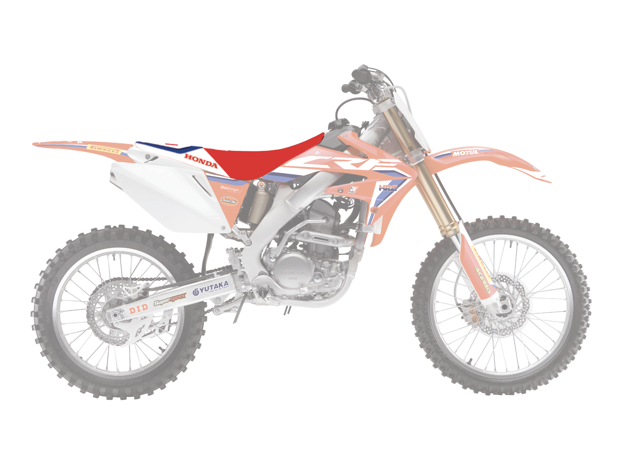 BLACKBIRD Sitzbezug Seatcover Factory HRC Honda CRF 250 04-09 rot weiss