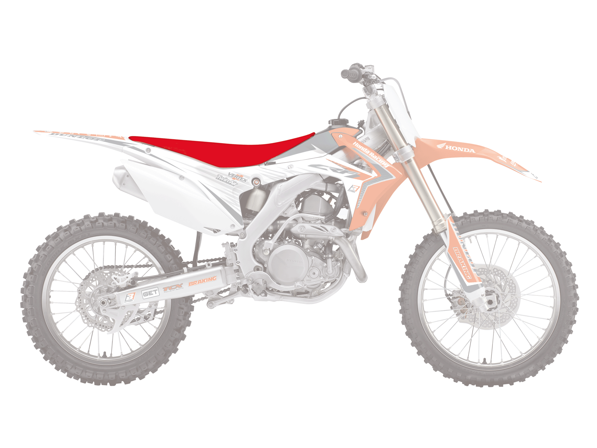 BLACKBIRD Sitzbezug Seatcover Pyramid Gripper Honda CRF 250 14-17 / 450 13-16 rot