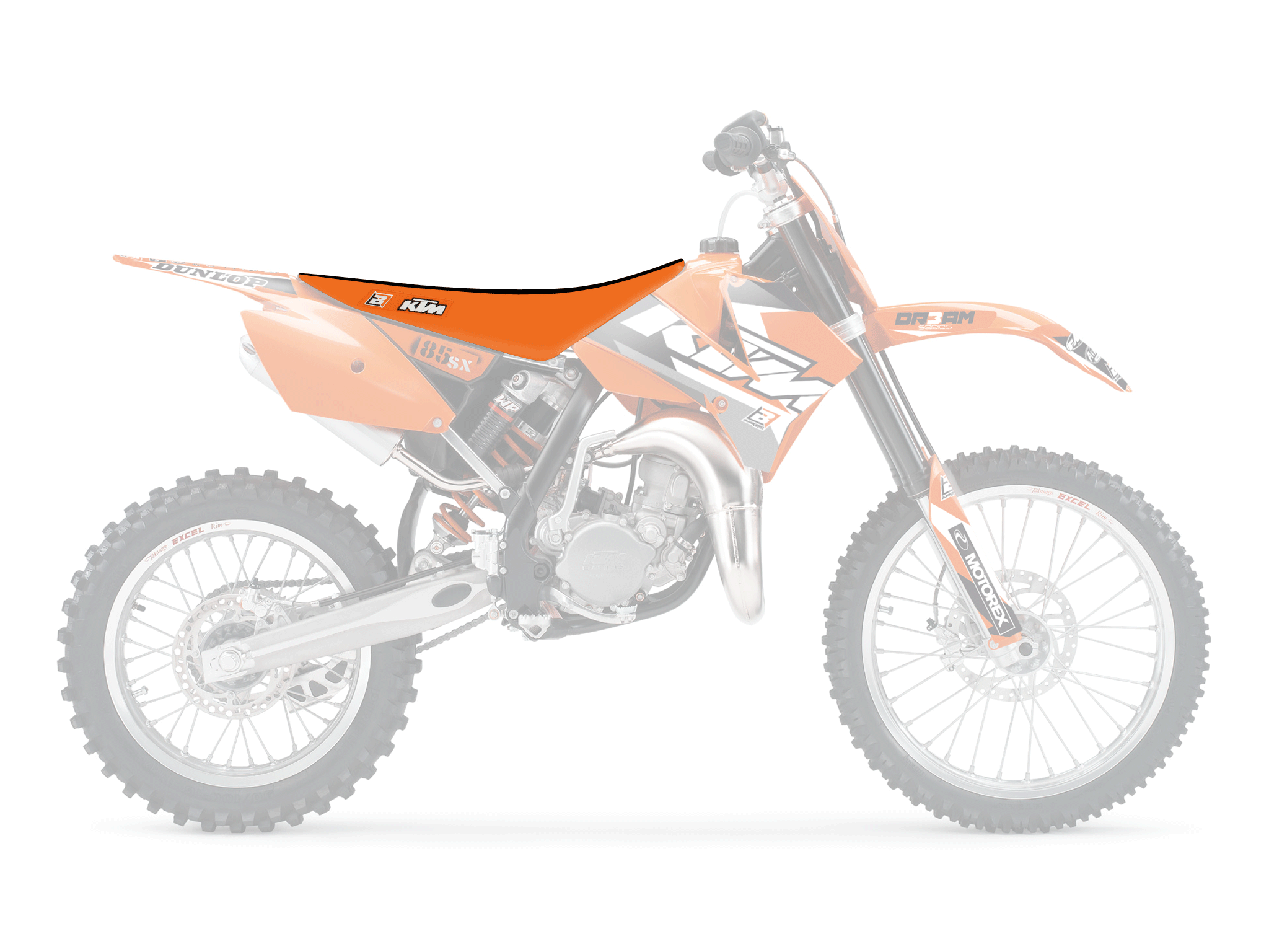 BLACKBIRD Sitzbezug Seatcover Double Grip DG3 für KTM SX 85 04-12 schwarz orange