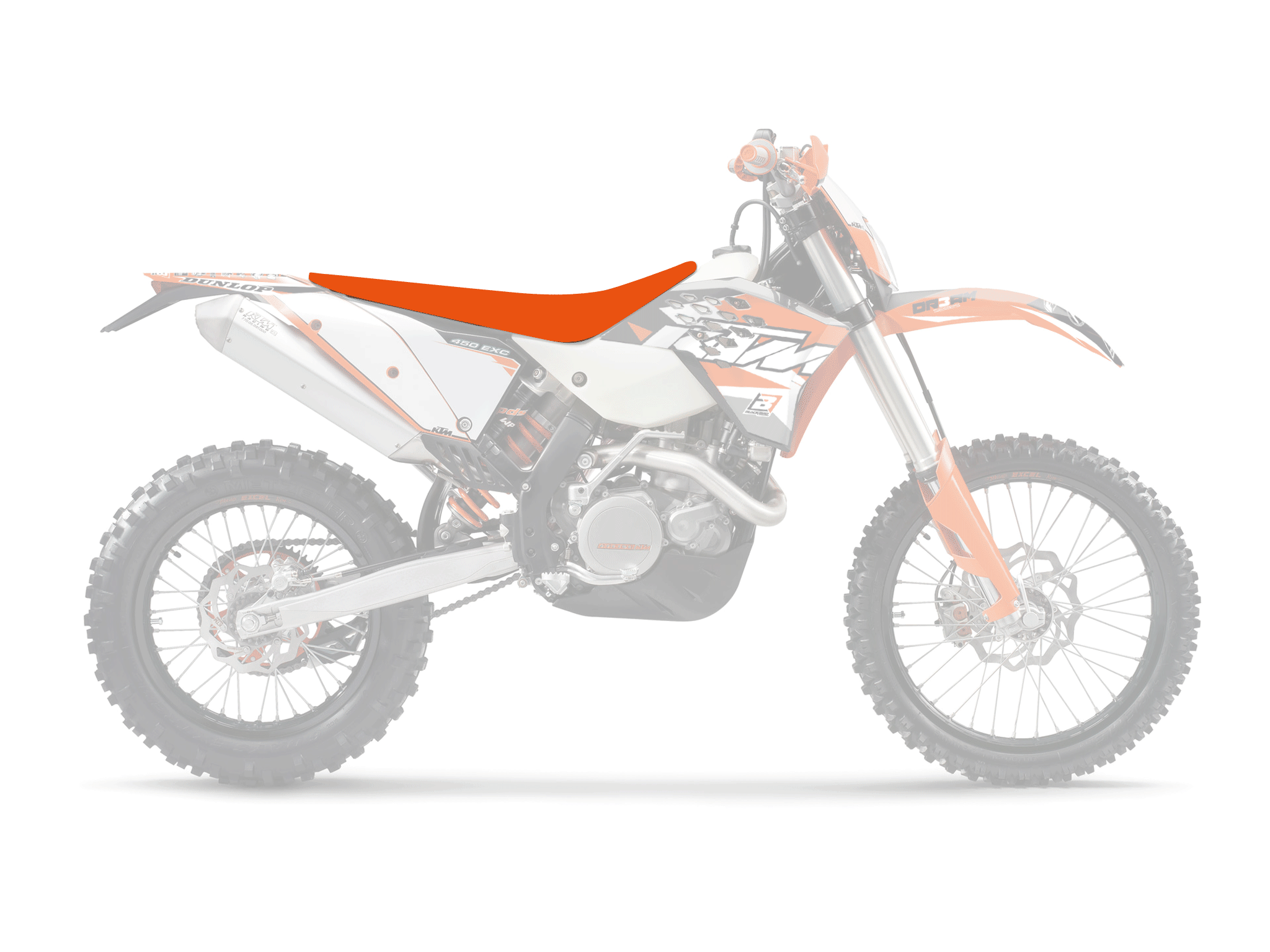BLACKBIRD Sitzbezug Seatcover Pyramid Gripper für KTM SX SXF 125 250 450 07-10 orange