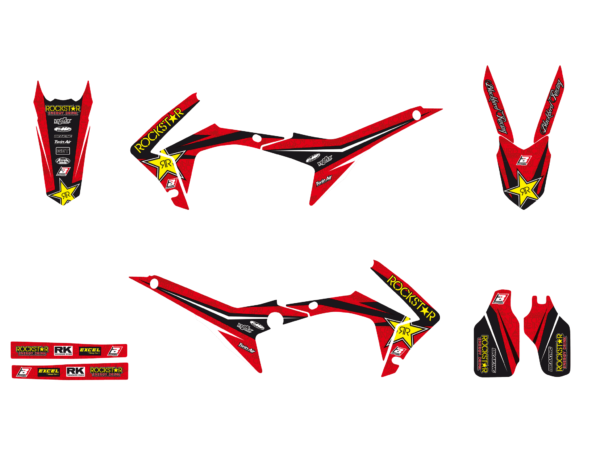 BLACKBIRD Dekorsatz Graphicskit Rockstar Red/Black/Yellow Honda CRF 250 14-17 / 450 13-16