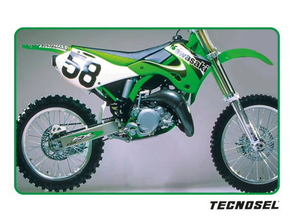 TECNOSEL GRAPHICS DEKORSATZ DEKOR KIT RETRO KAWASAKI KX 125 250 OEM00 99-02