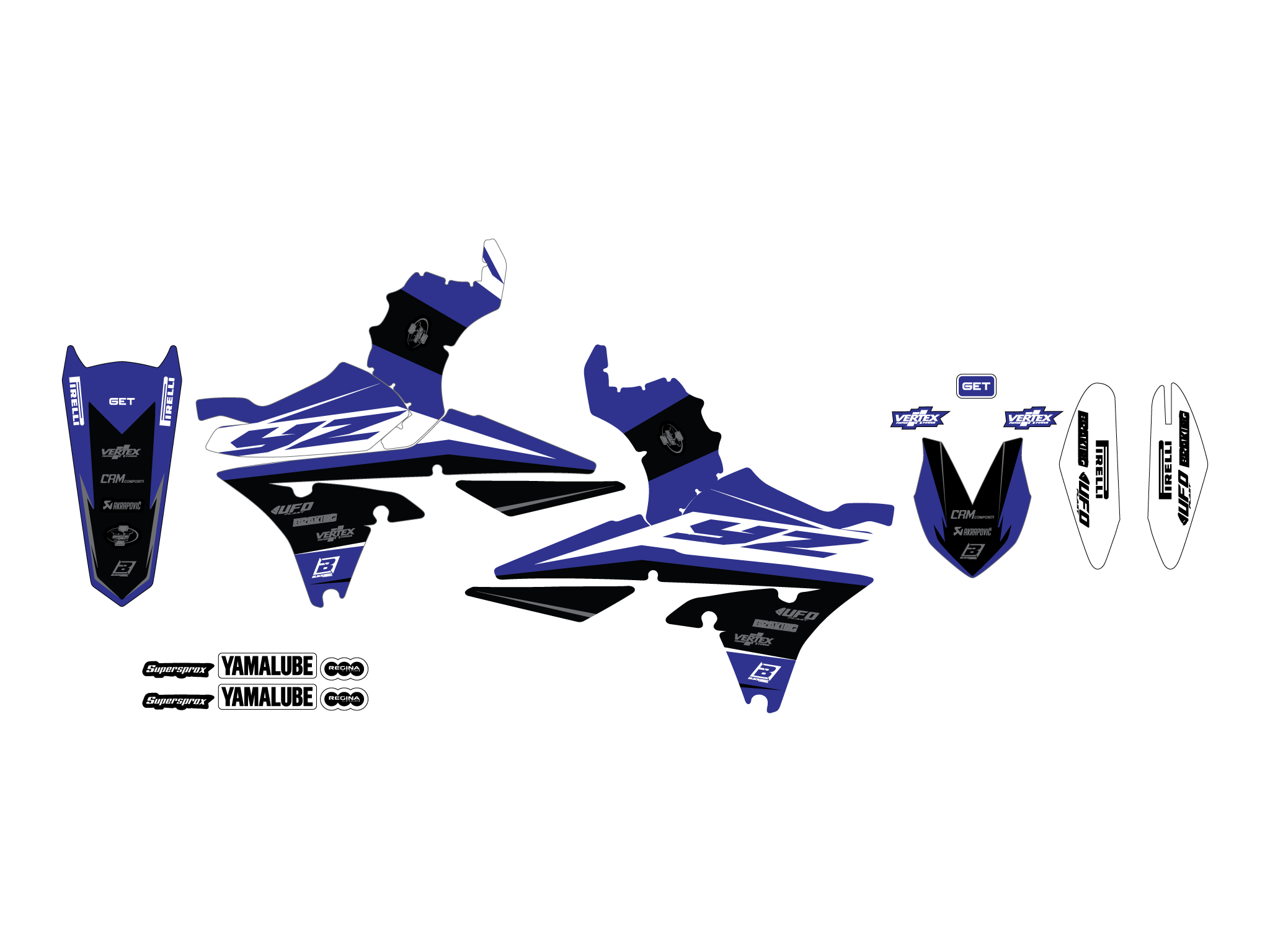 BLACKBIRD Dekorsatz Graphicskit mit Sitzbezug Replica Yamaha YZF 250 14-18 / 450 14-17