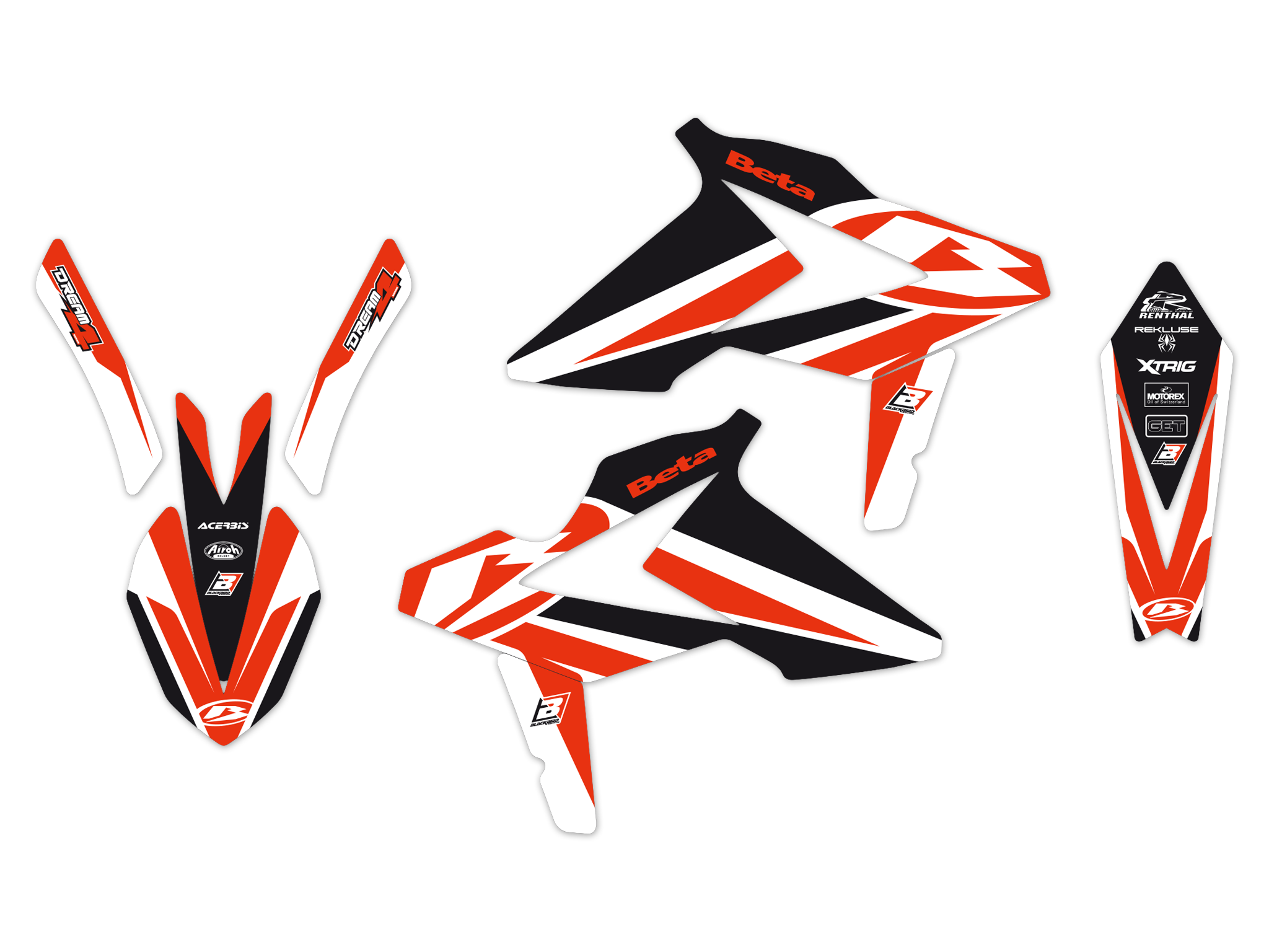 BLACKBIRD Dekorsatz Graphicskit mit Sitzbezug Beta RR 250 300 450 498 18-19