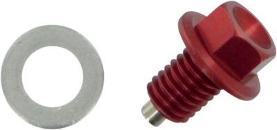 MOOSE MAGNETISCHE ÖLABLASSSCHRAUBE ROT KAWASAKI KLX 300 KX 100 97-01