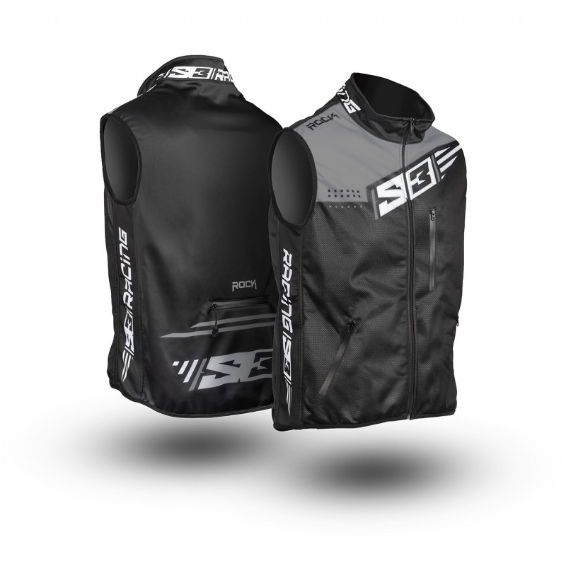 S3 Racing Weste Schwarz/Silber Größe M