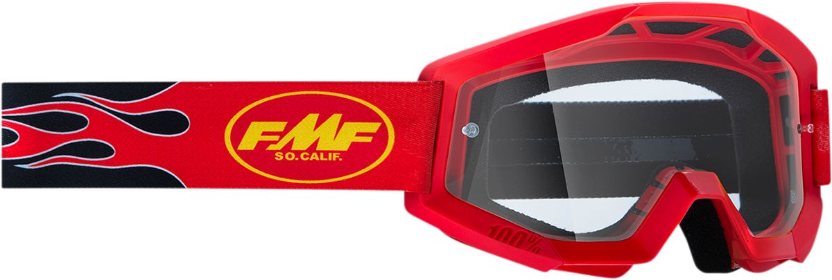 FMF VISION BRILLE GOGGLE YOUTH FLAME RED CLEAR