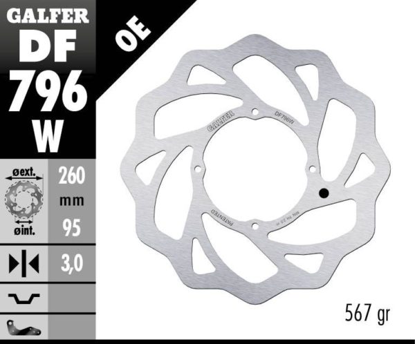 GALFER BRAKE DISC BREMSSCHEIBE FIXED WAVE 260MM VORN für KTM FREERIDE 250 12-20