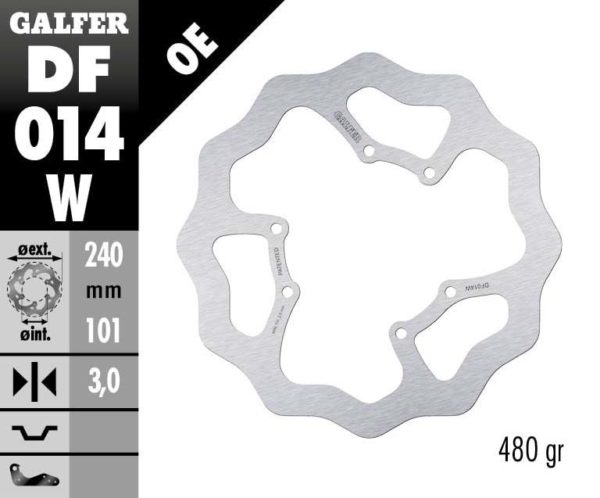 GALFER BRAKE DISC BREMSSCHEIBE FIXED WAVE 240MM CR CRF 125 250 450 95-14