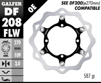 GALFER BRAKE DISC BREMSSCHEIBE FLOAT WAVE 270MM KAWASAKI KXF 250 450 15-19