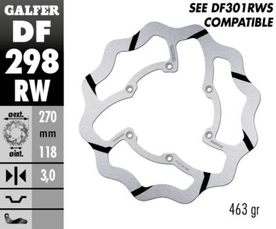 GALFER BRAKE DISC BREMSSCHEIBE FIXED WAVE GR 270MM YAMAHA YZ250F 450F 16-17