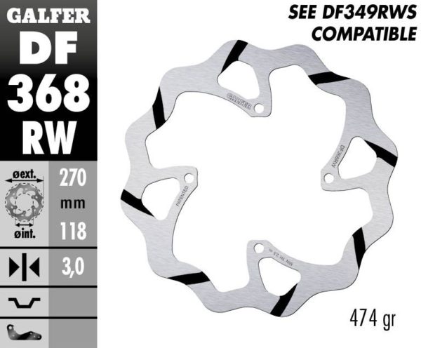 GALFER BRAKE DISC BREMSSCHEIBE FIXED WAVE GR 270MM SUZUKI RMX 450 Z 2018