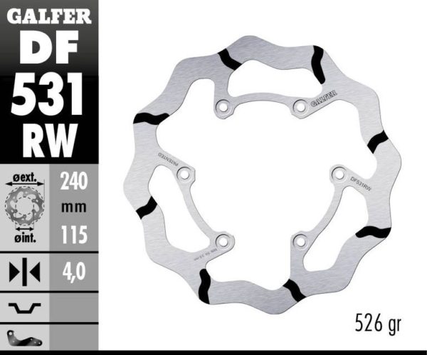 GALFER BRAKE DISC BREMSSCHEIBE FIXED WAVE GR 240MM YAMAHA YZ 450F 18-19