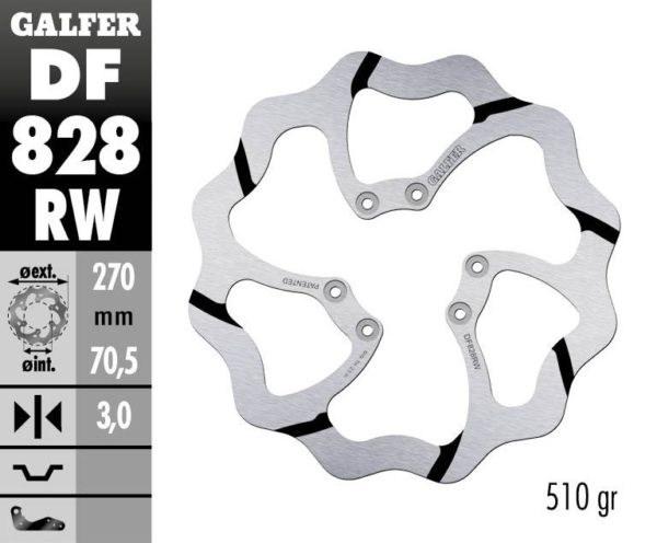 GALFER BRAKE DISC BREMSSCHEIBE FIXED WAVE GR 270MM TM EN 125 144 250 2015