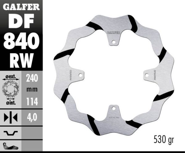 GALFER BRAKE DISC BREMSSCHEIBE FIXED WAVE GR 240MM TM EN 125 144 250 2015