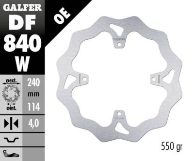GALFER BRAKE DISC BREMSSCHEIBE FIXED WAVE 240MM TM EN 125 144 250 2015