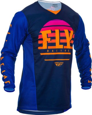 Fly Racing Motocross MX Jersey Hemd Kinetic K220 midnight blau-orange L