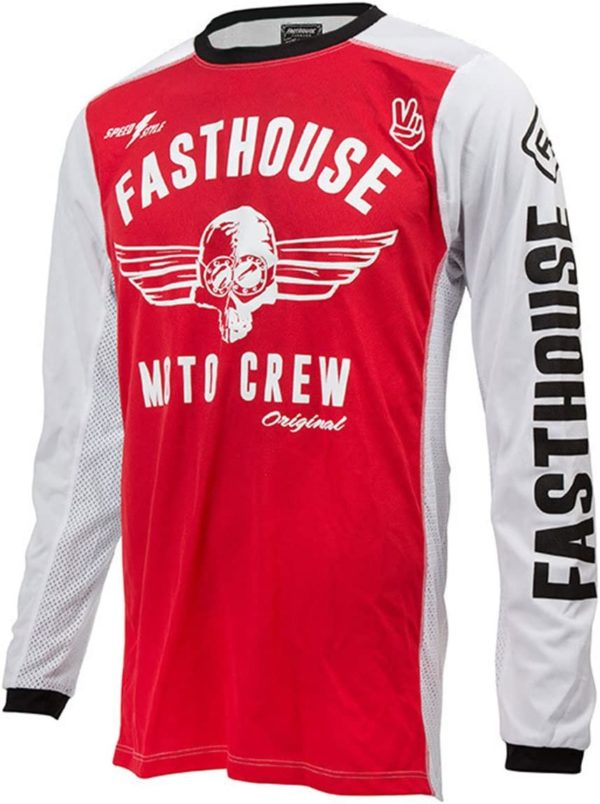 Fasthouse Motocross Downhill Jersey Fahrerhemd Shirt Original Air Cooled / rot/weiss / XL
