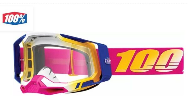 100% BRILLE GOGGLE RACECRAFT 2 MISSION GELB PINK – KLAR