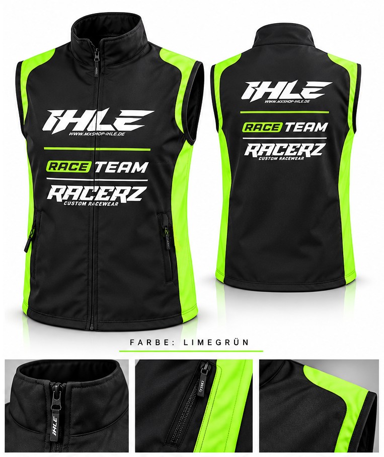 Ihle Enduro Weste Bodywarmer schwarz/lime grün